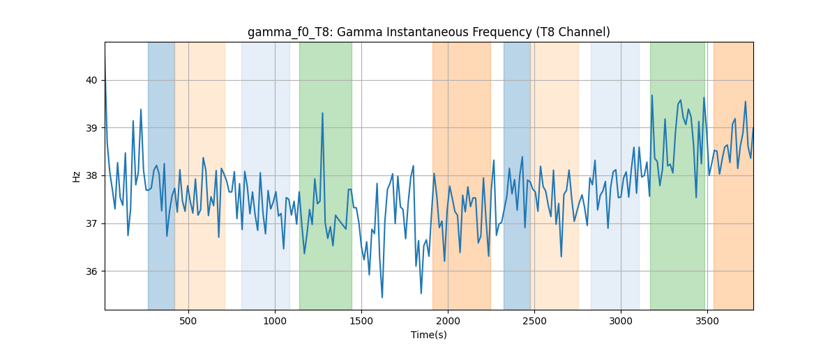 gamma_f0_T8: Gamma Instantaneous Frequency (T8 Channel)