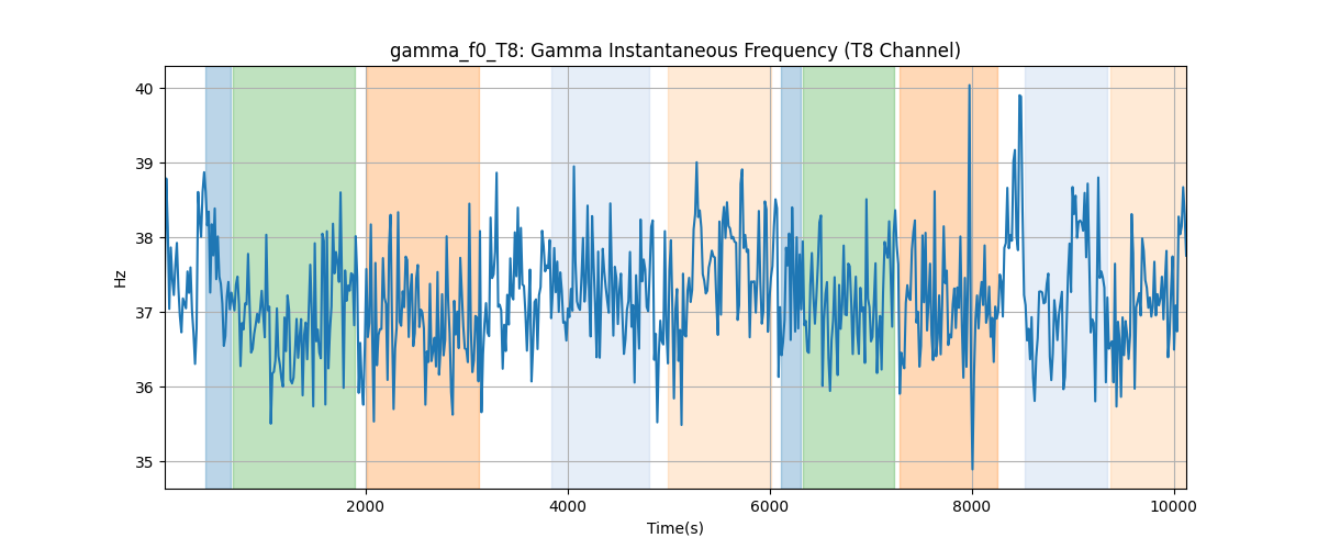 gamma_f0_T8: Gamma Instantaneous Frequency (T8 Channel)