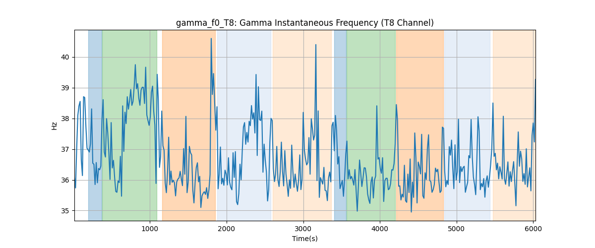 gamma_f0_T8: Gamma Instantaneous Frequency (T8 Channel)