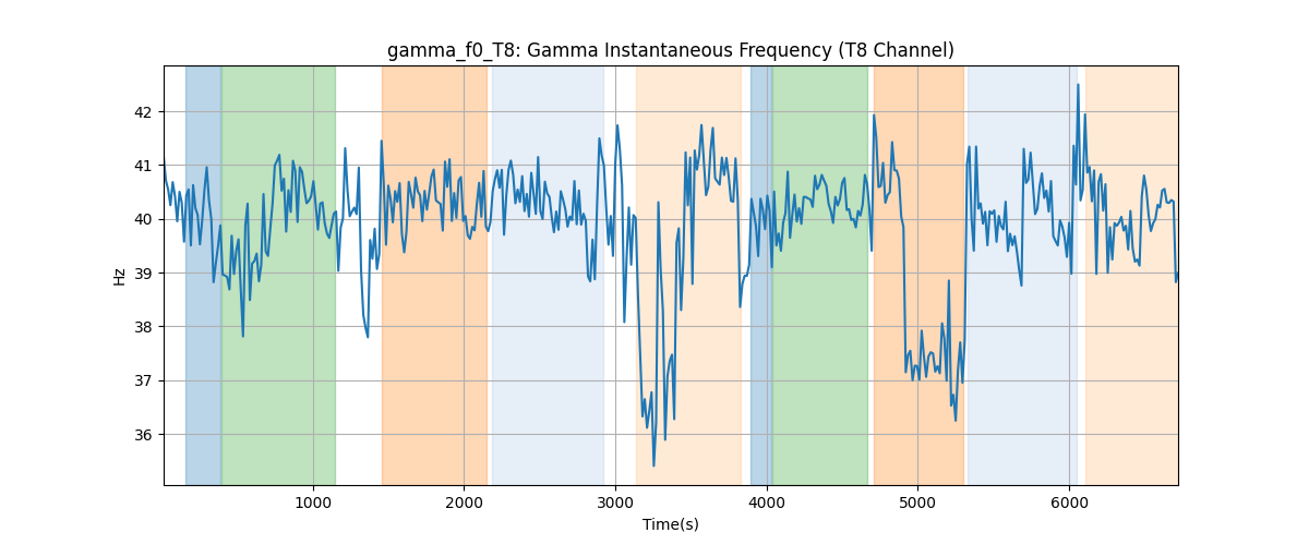 gamma_f0_T8: Gamma Instantaneous Frequency (T8 Channel)